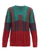 Matchesfashion.com Y/project - Cable-knit Cotton-blend Sweater - Mens - Green Multi