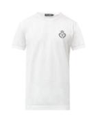 Matchesfashion.com Dolce & Gabbana - Logo-embroidered Cotton-jersey T-shirt - Mens - White