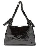 Matchesfashion.com Kassl Editions - Lady Knotted-handle Lacquered-leather Bag - Womens - Black