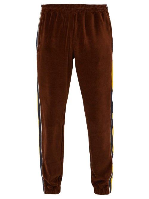 Matchesfashion.com Gucci - Striped Cotton Chenille Track Pants - Mens - Brown Multi