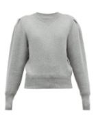 Matchesfashion.com Isabel Marant Toile - Kelaya Puff Sleeve Cotton Blend Sweater - Womens - Grey