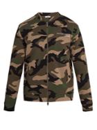 Valentino Embroidered Camouflage Intarsia-knit Track Top