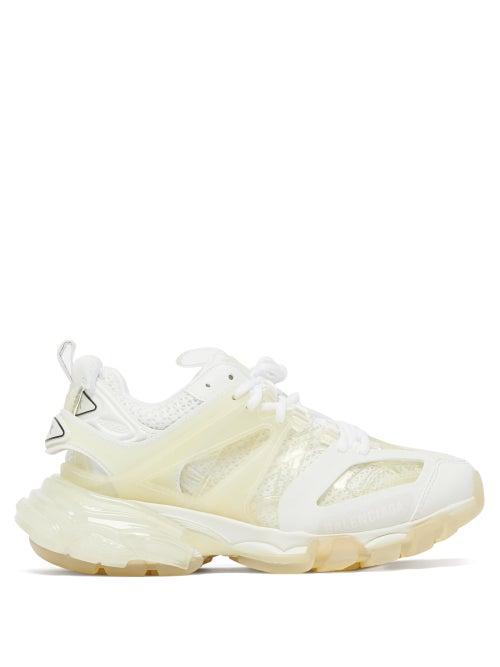 Matchesfashion.com Balenciaga - Track Panelled Faux-leather Trainers - Womens - Cream