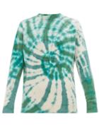 Matchesfashion.com The Elder Statesman - Lizard Tie Dye Cashmere Sweater - Mens - Green White