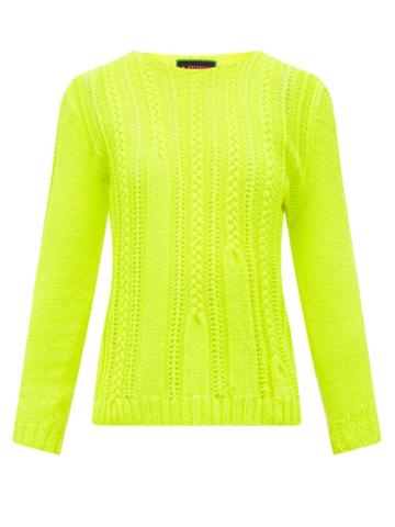 Matchesfashion.com La Fetiche - Ivy Shrunken Style Wool Sweater - Womens - Yellow