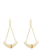 Matchesfashion.com Isabel Marant - Curved Horn Chain Drop Earrings - Womens - White