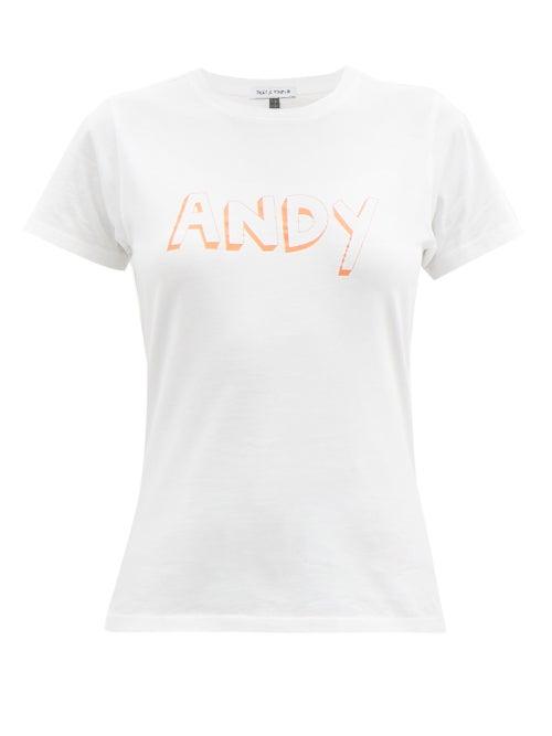 Bella Freud - Andy Organic-cotton Jersey T-shirt - Womens - White