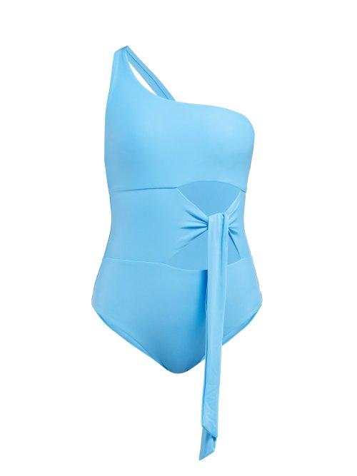 Matchesfashion.com Jade Swim - Collision Tie Front Swimsuit - Womens - Blue