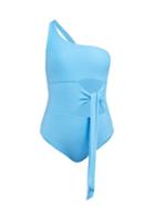 Matchesfashion.com Jade Swim - Collision Tie Front Swimsuit - Womens - Blue