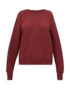 Matchesfashion.com Les Tien - Raglan Sleeve Cotton Sweatshirt - Womens - Burgundy