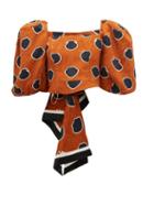 Matchesfashion.com Johanna Ortiz - Neotropics Cropped Vase-print Floral-jacquard Top - Womens - Brown Multi