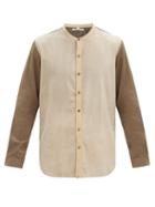Matchesfashion.com 11.11 / Eleven Eleven - Stand-collar Colour-block Cotton Shirt - Mens - Beige Multi