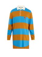 Gucci Wolf-patch Striped Wool Polo Shirt