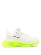 Matchesfashion.com Balenciaga - Triple S Leather And Mesh Trainers - Womens - Yellow White