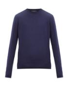 Matchesfashion.com Rag & Bone - Barrow Cotton Blend Sweater - Mens - Navy