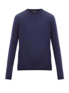 Matchesfashion.com Rag & Bone - Barrow Cotton Blend Sweater - Mens - Navy