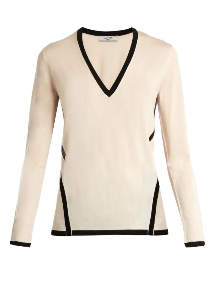 Lanvin Contrast-trim Wool-knit Sweater