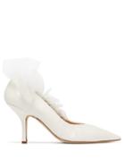 Matchesfashion.com Midnight 00 - Shell Point-toe Tulle & Leather Pumps - Womens - White