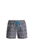 Matchesfashion.com Paul Smith - Geometric Print Swim Shorts - Mens - Grey Multi