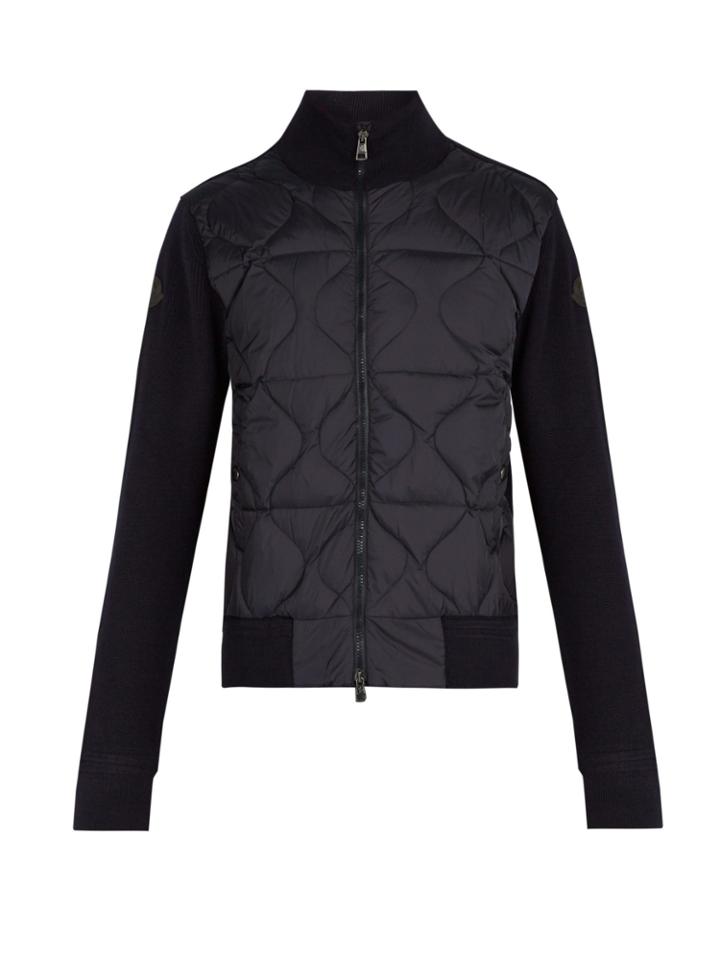 Moncler Quilted Nylon-panelled Wool-blend Jacket