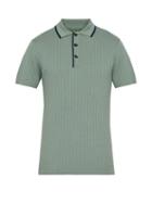 Matchesfashion.com King & Tuckfield - Contrast Trim Wool Polo Shirt - Mens - Green