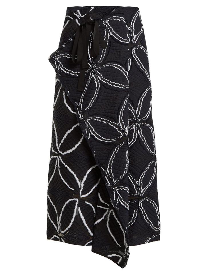 Roland Mouret Fellini Floral Cotton-blend Skirt