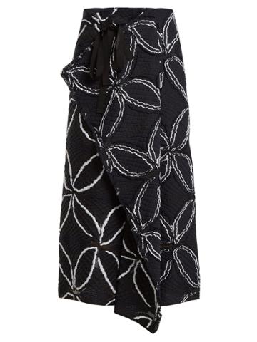 Roland Mouret Fellini Floral Cotton-blend Skirt