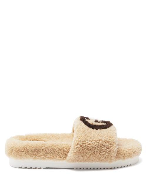 Matchesfashion.com Gucci - Eileen Gg Faux-shearling Slides - Womens - Cream Multi
