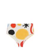 Matchesfashion.com Cala De La Cruz - Elisa Abstract-print High-rise Bikini Briefs - Womens - White Multi