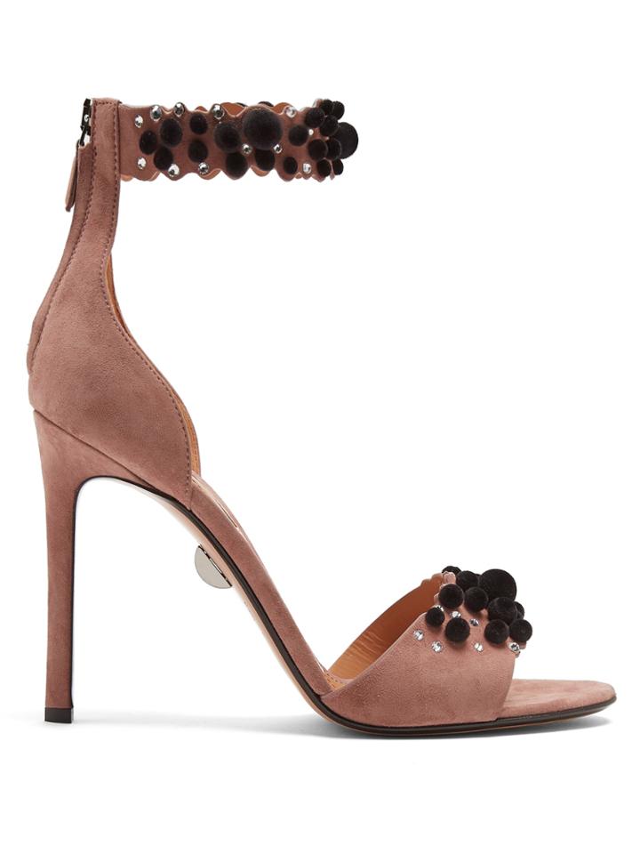 Samuele Failli Satine Pompom-embellished Suede Sandals