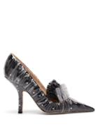 Matchesfashion.com Midnight - Crystal Embellished Tulle And Pvc Pumps - Womens - Black