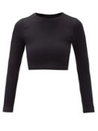 Matchesfashion.com Prism - Evoke Ribbed Stretch-jersey Cropped Top - Womens - Black