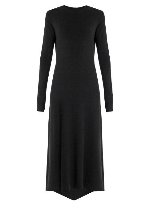 Matchesfashion.com Raey - Fishtail Ribbed Cashmere Dress - Womens - Black