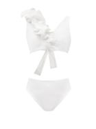 Matchesfashion.com Maygel Coronel - Rosa Ruffled Bikini - Womens - White