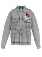 Matchesfashion.com Gucci - Heart Appliqu Oversized Denim Jacket - Mens - Light Blue