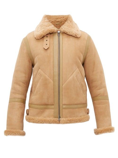 Matchesfashion.com Acne Studios - Ian Shearling Aviator Jacket - Mens - Beige