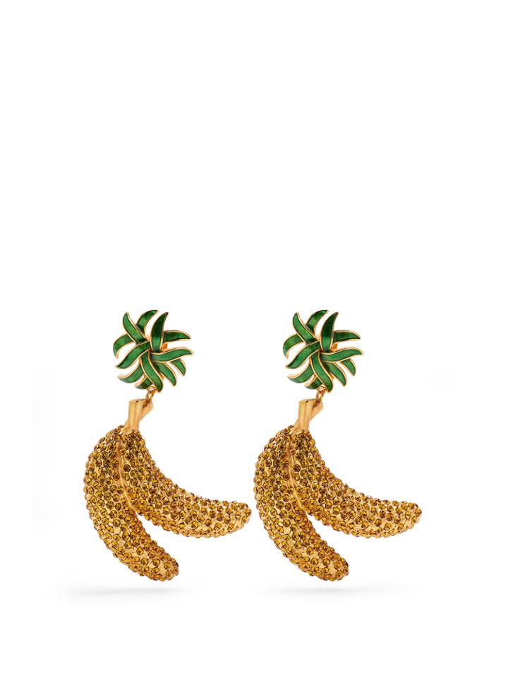 Dolce & Gabbana Crystal-banana Clip-on Earrings