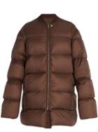 Matchesfashion.com Rick Owens - Flight Necked Duvet Jacket - Mens - Brown