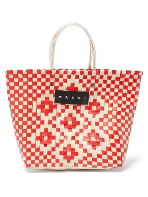 Marni Market - Hand-woven Tote Bag - Womens - Red Multi