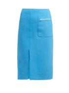 Matchesfashion.com Kwaidan Editions - Patch Pocket Double Faced Crepe Pencil Skirt - Womens - Blue