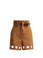 Sara Battaglia Cut-out Detail Cotton-blend Shorts