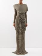 Rick Owens - Branch Knot-front Jersey Gown - Womens - Dark Beige