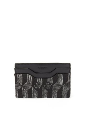 Au Depart - Metallic-jacquard And Leather Cardholder - Mens - Black Multi