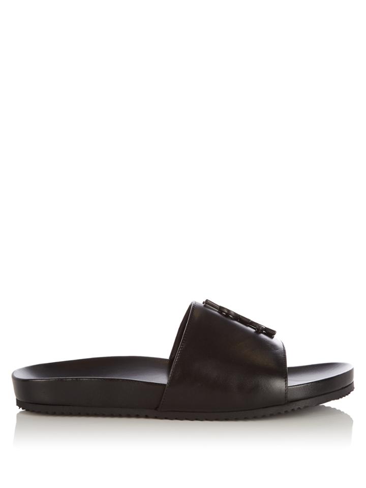 Saint Laurent Joan Leather Slides