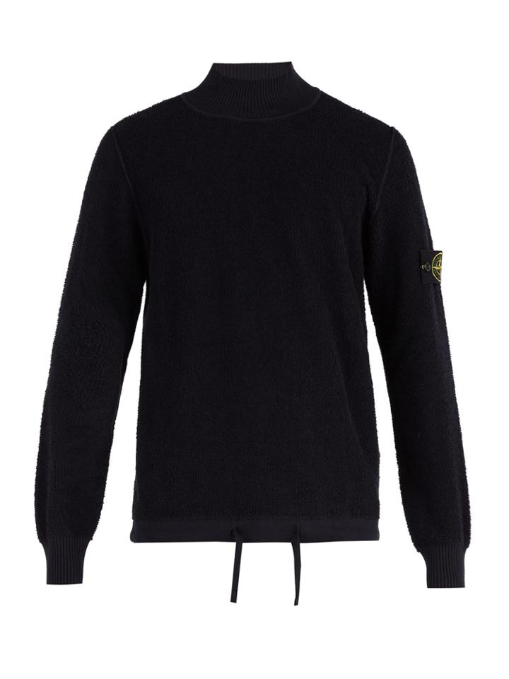 Stone Island Polo-neck Cotton-fleece Sweater