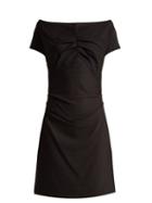 Matchesfashion.com Helmut Lang - Off The Shoulder Crepe Dress - Womens - Black