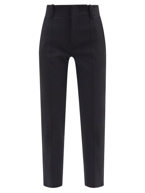Bottega Veneta - Cropped Technical Twill Slim-leg Trousers - Womens - Black