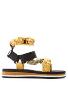 Matchesfashion.com Midnight 00 - Ruched Satin And Foam Sandals - Womens - Light Green
