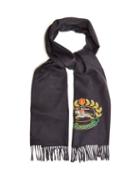 Matchesfashion.com Burberry - Unisex Logo Crest Cashmere Scarf - Mens - Navy