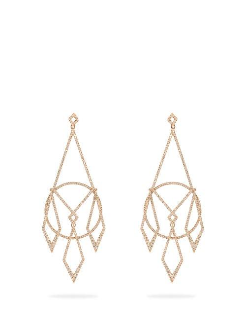 Matchesfashion.com Diane Kordas - Diamond & 18kt Rose Gold Earrings - Womens - Gold